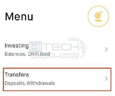 tap on Transfers