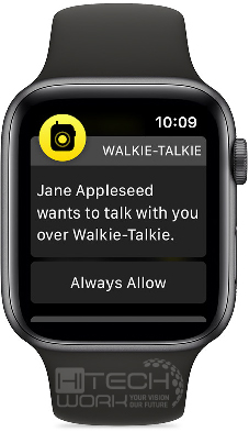 how to accept a walkie-talkie invite apple watch