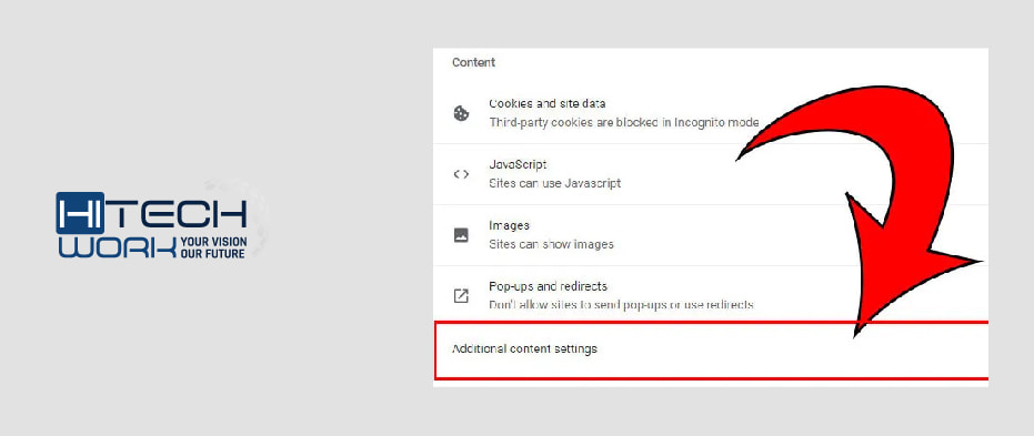 additional content settings.
