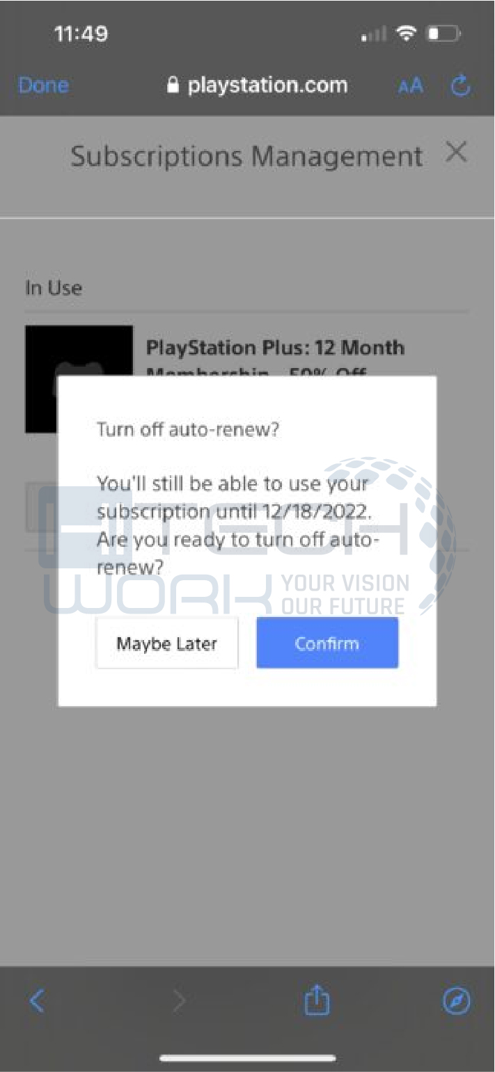 how to cancel playstation plus on phone