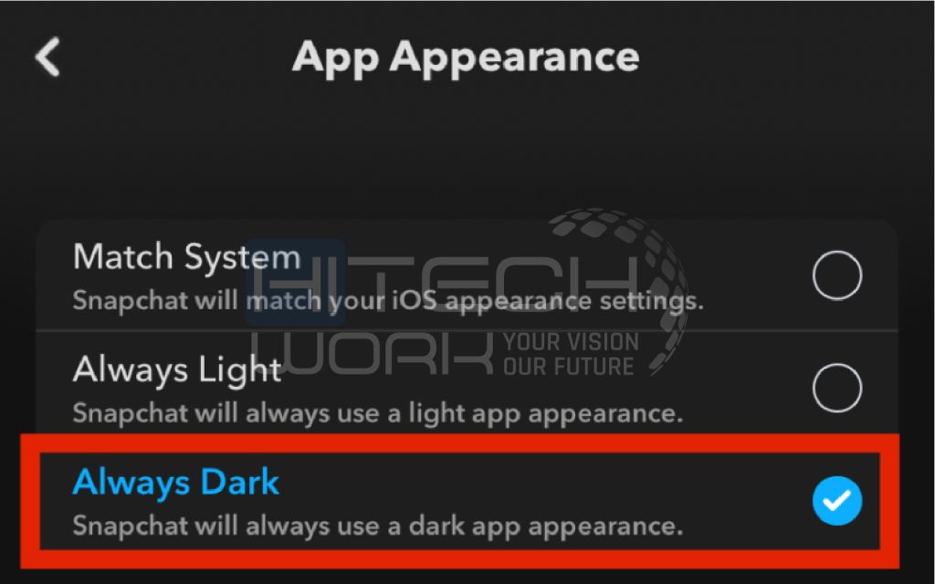 Snapchat premium dark mode