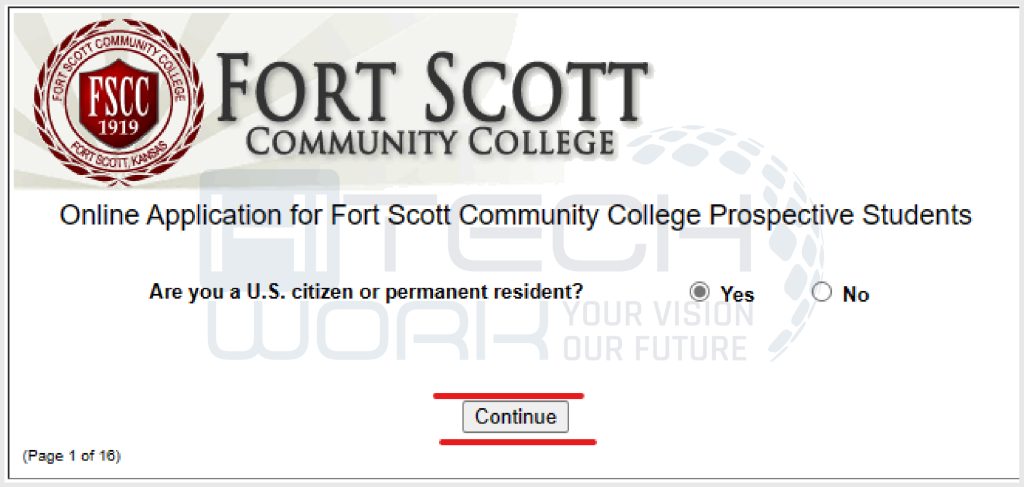 Step 3: click continue on the Application of FSCC (If you belong to US citizen)