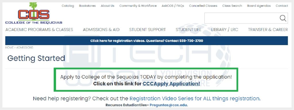 Step 3: Create CCCApply account before applying to get free edu email