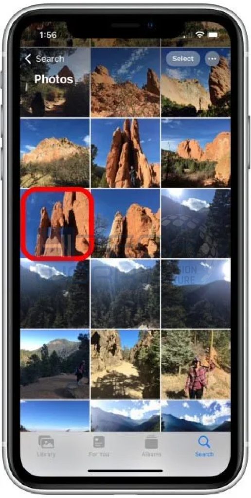 Select the photo from iPhone gallery