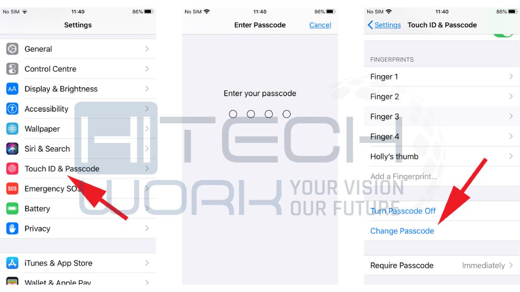 Step 4: Tap Change Passcode on your iPhone