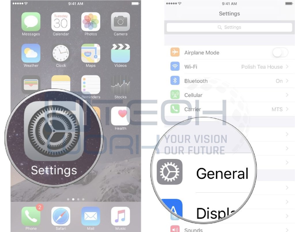 Step 1 - Tap Settings & General icon on iPhone