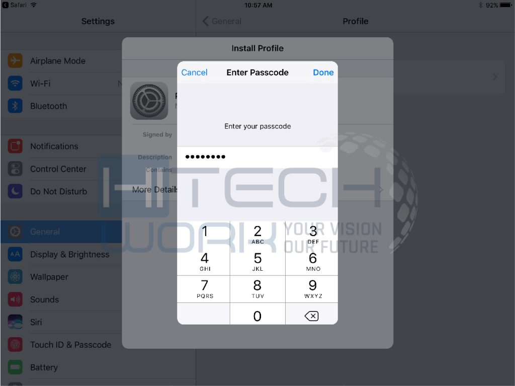 Step 3: Type and Enter your Current Passcode