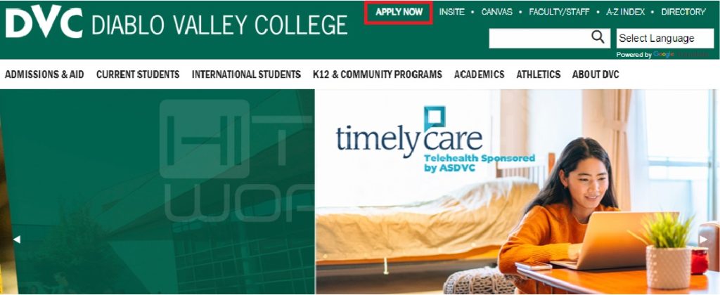 Step 1:Visit DVC and Click Apply Now 