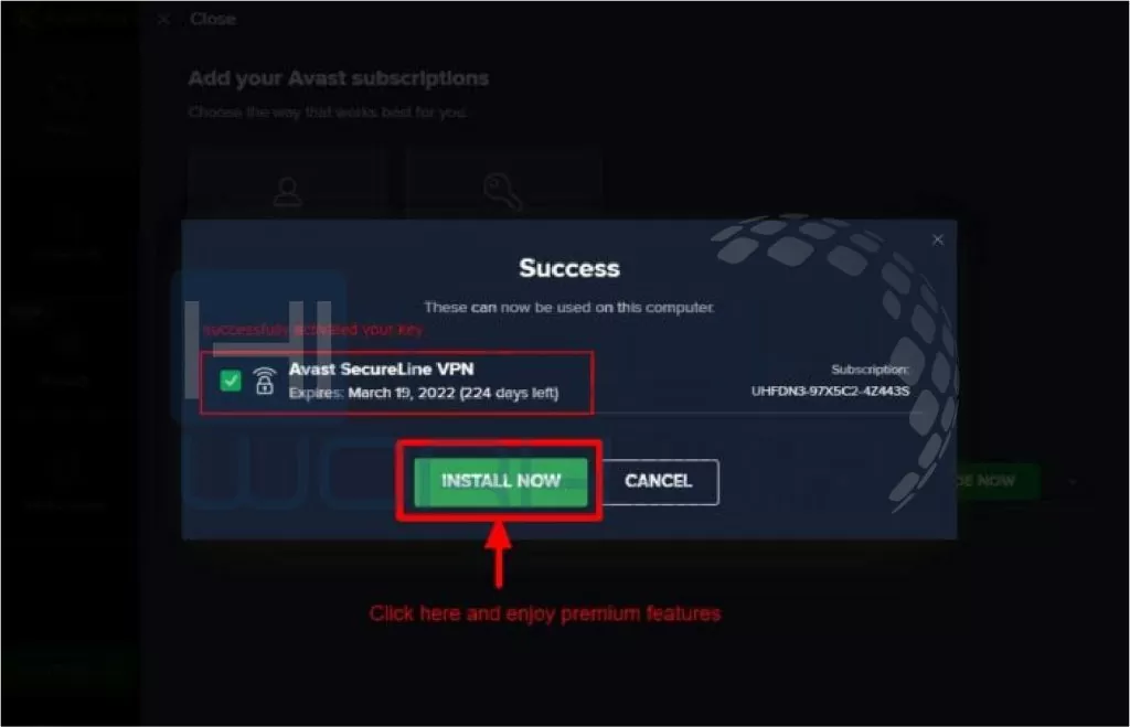 Copy any free avast activation license key and paste it there.