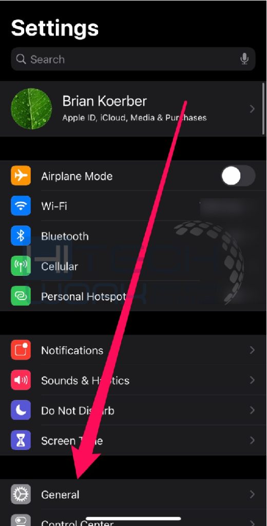 Step 2 - tap general on your iPhone