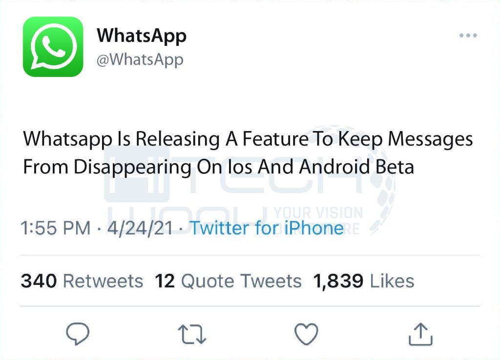 WhatsApp beta twitted 