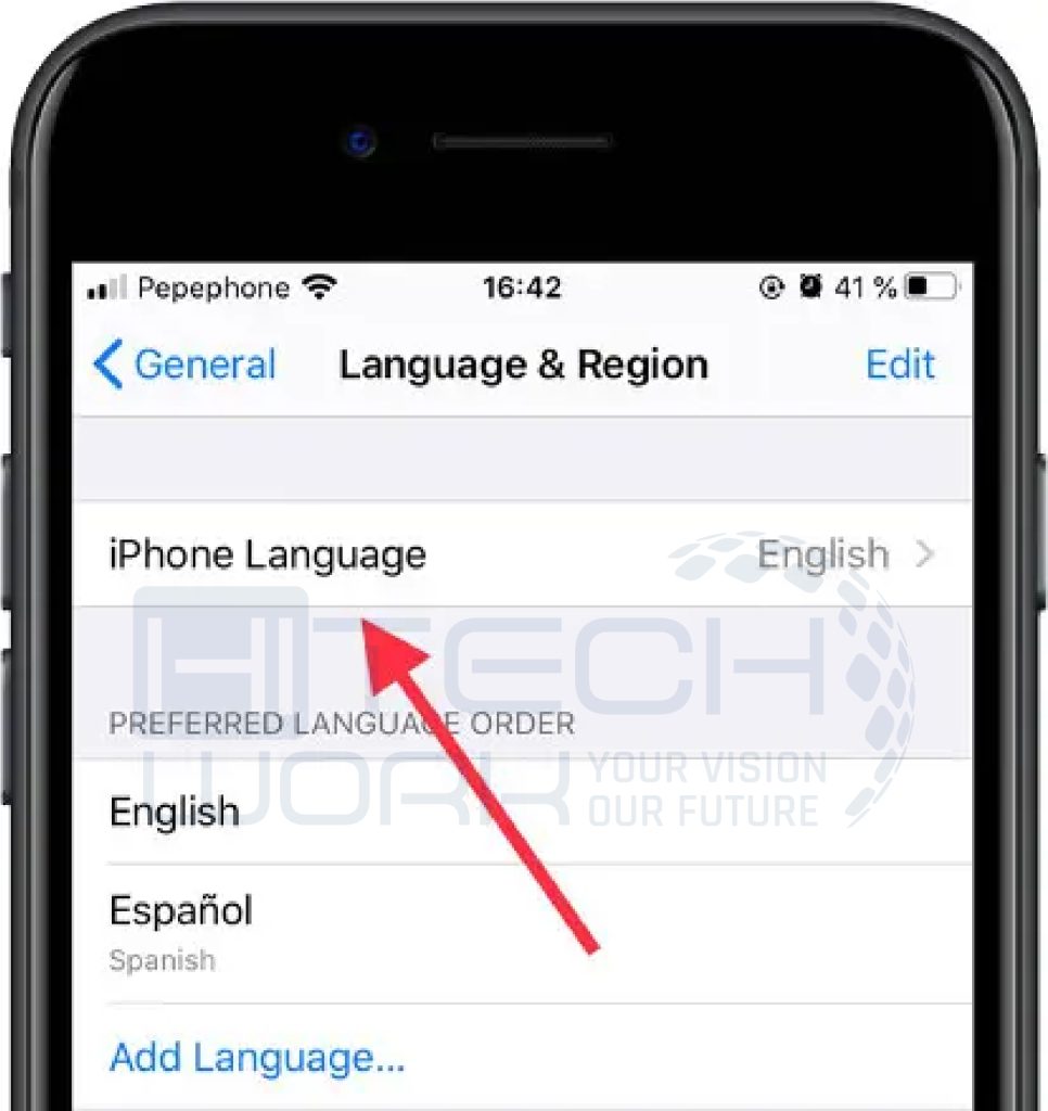 step 4: iPhone language