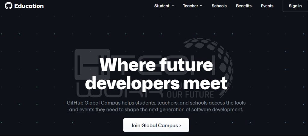 Go to GitHub education for joining