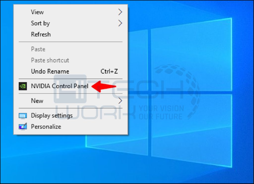 Step 2: Click “Nvidia Control Panel
