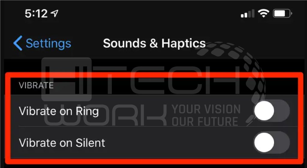 Turn on the Vibrate on Ring & Silent option
