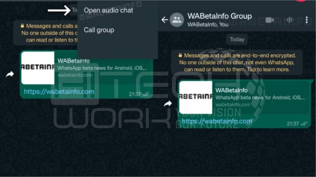 Whatsapp is releasing open audio chat option in new version