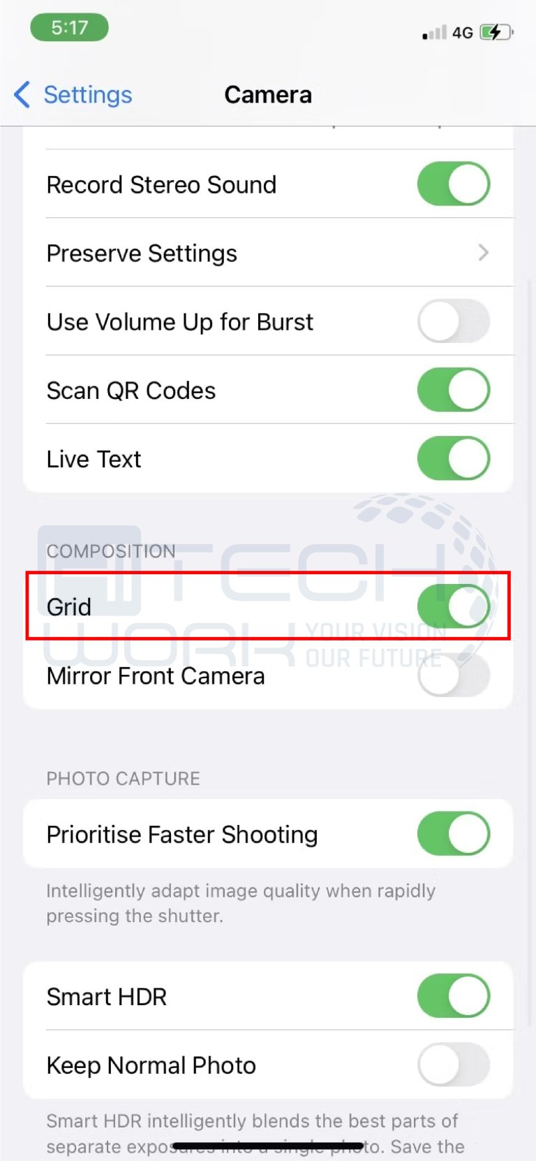 How To Turn On Grid On IPhone Camera