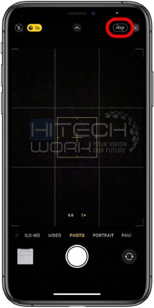 open the camera app and see HDR option will be disabled