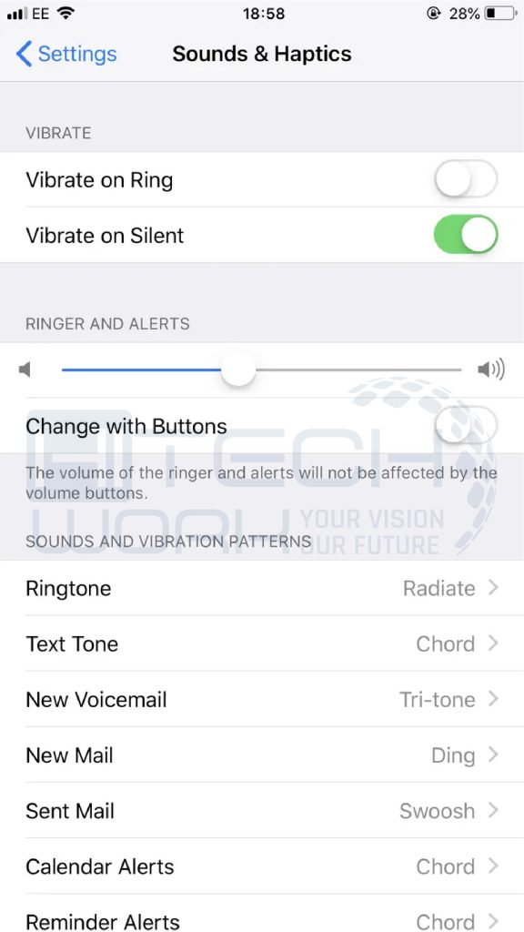 vibrate on ring