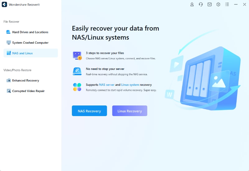 nas data recovery with recoverit