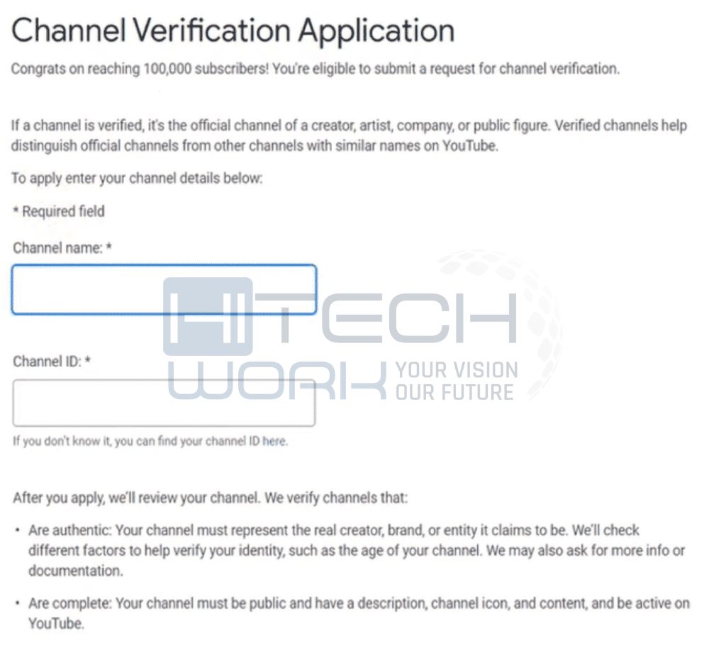 channel verification application