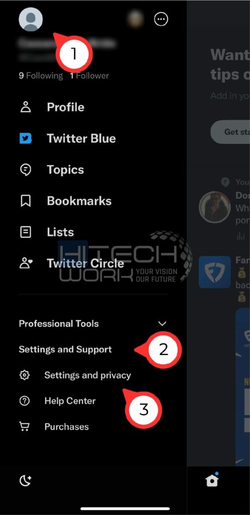 Choose settings and support  settings and privacy
