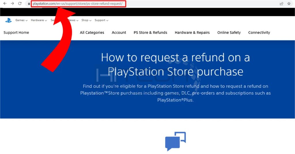 Go to the refund requests webpage
