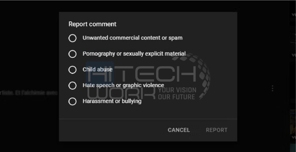 How to Report a Comment on YT