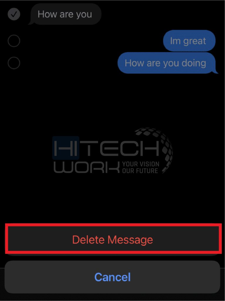 Tap on the Delete Message