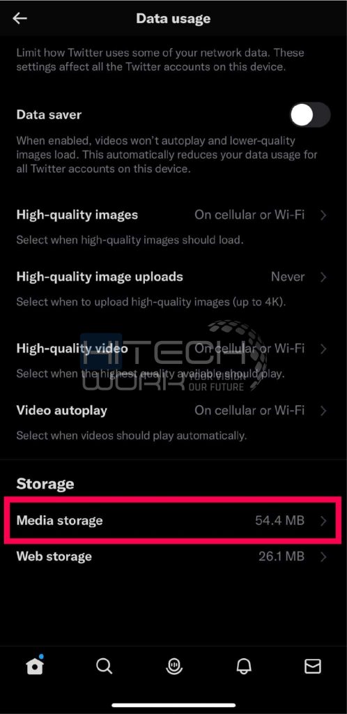 click on Media storage
