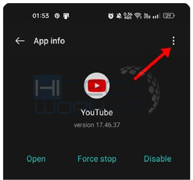 three-dot icon to turn off shorts in Youtube