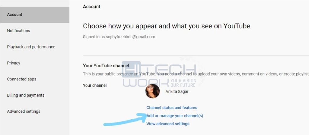 Click on Add or manage channels