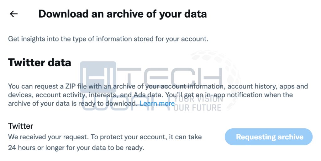 Download an archive of your data