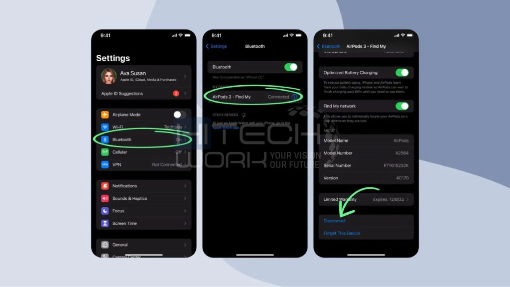 How to disconnect airpods on iPhone