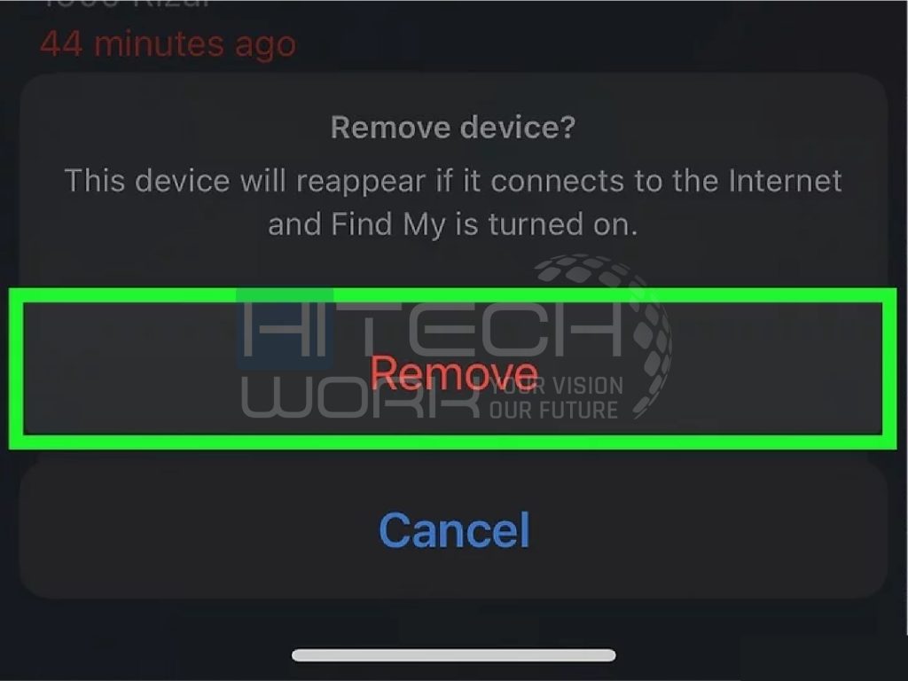 Tap on Remove this Device