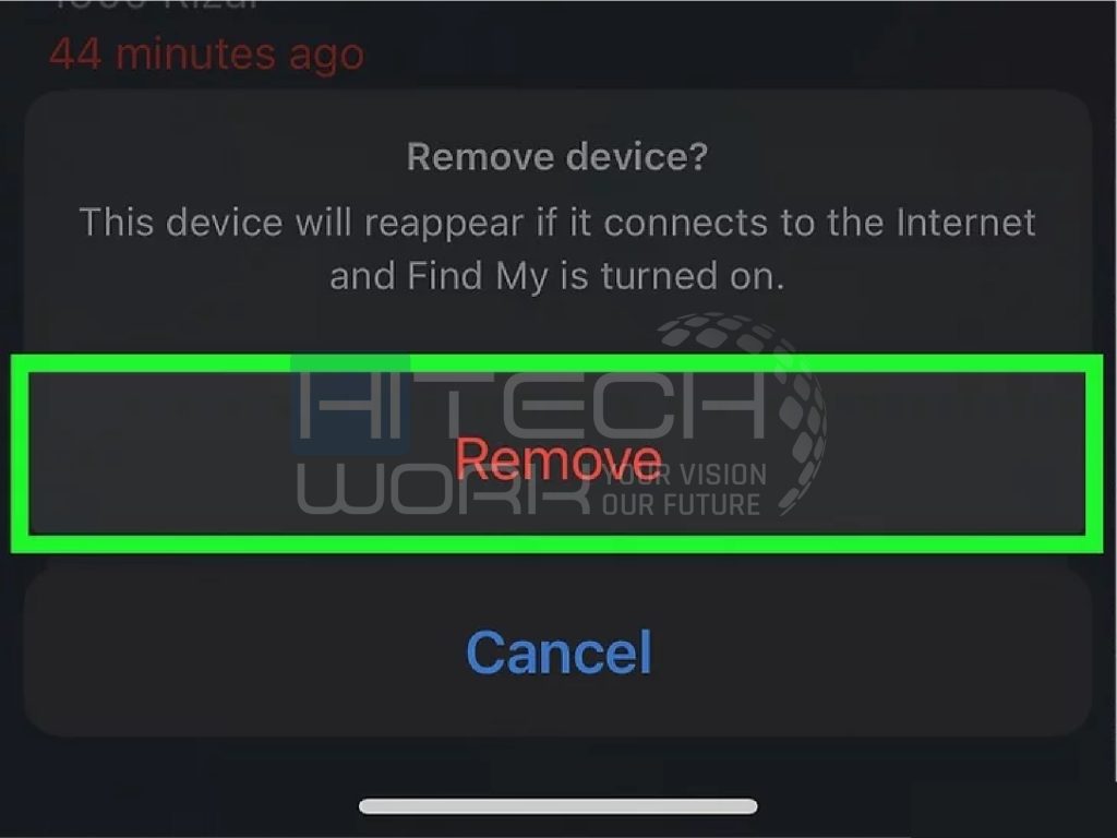 Tap on Remove this Device