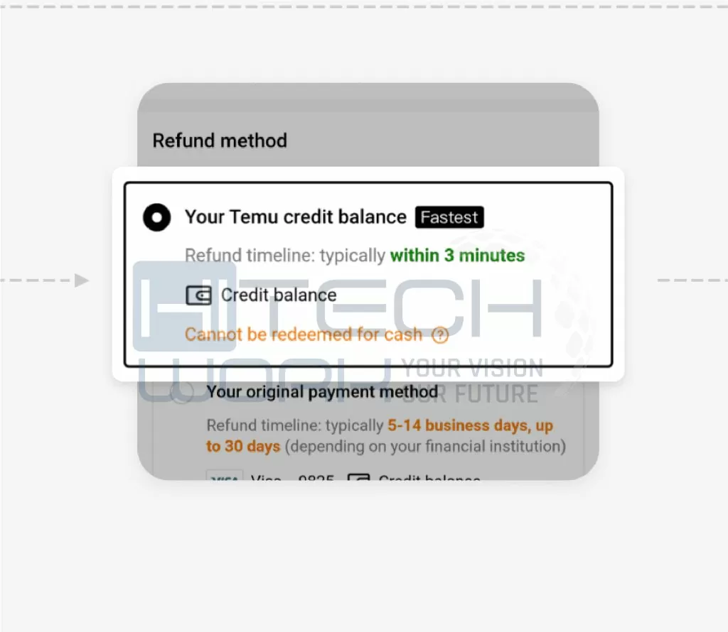 choose the refund method