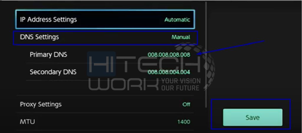 Change DNS settings