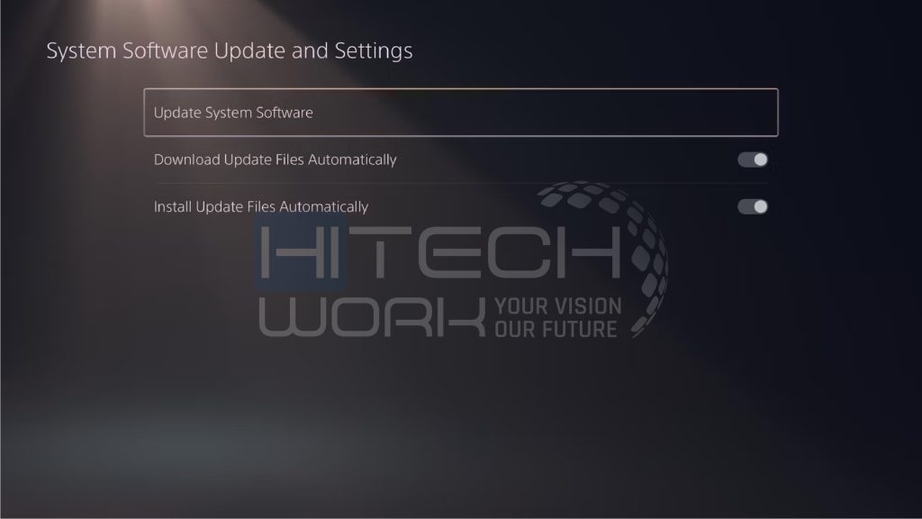 Tap Update System Software