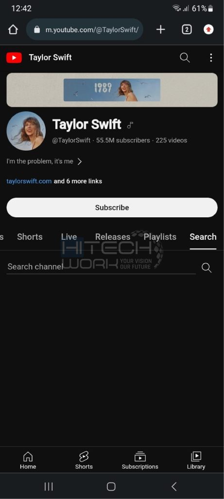 Search channels on mobile
