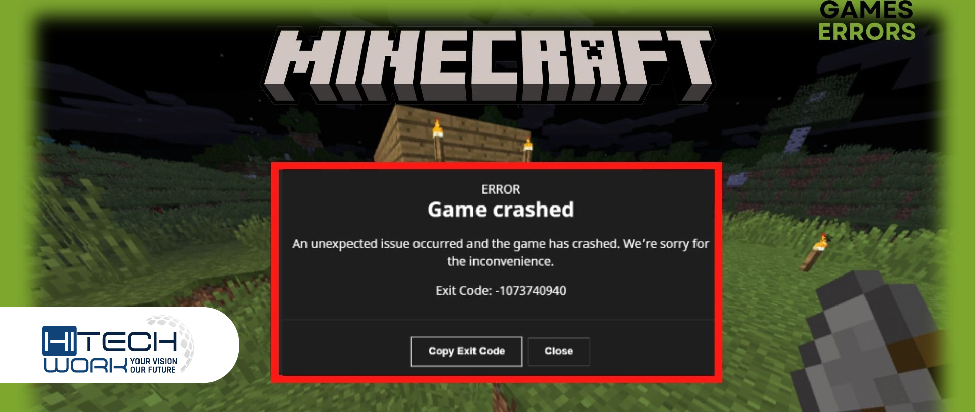 Minecraft exit code 1073740940