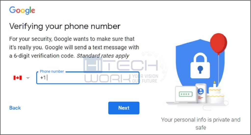 Verify your phone number on Google