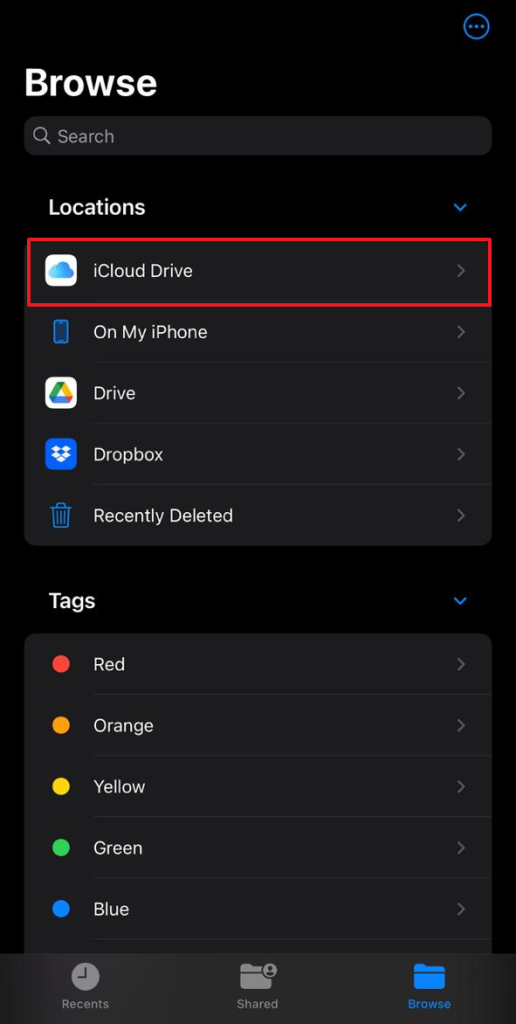 open iCloud Drive 