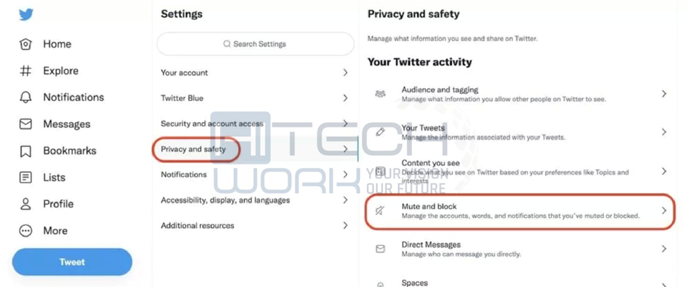 click privacy and settings 
