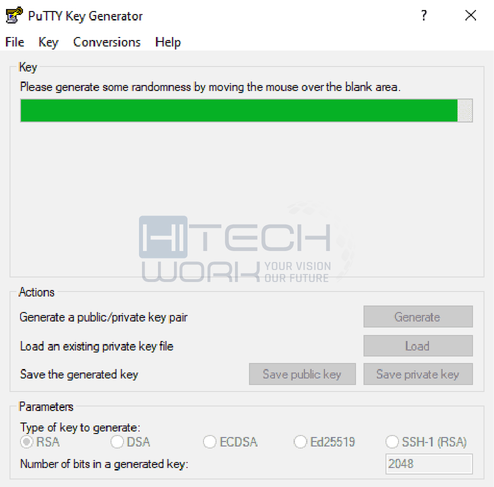 generate key via PuTTy