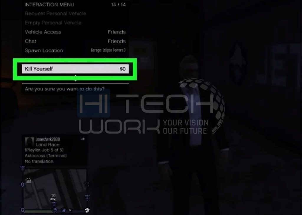 How to kill yourself in GTA: choose Kill Yourself