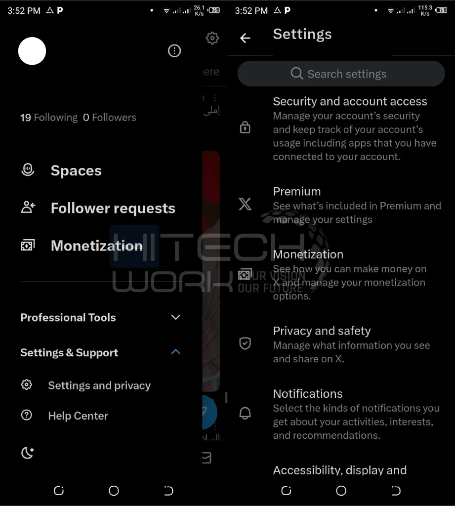 Settings and Support 