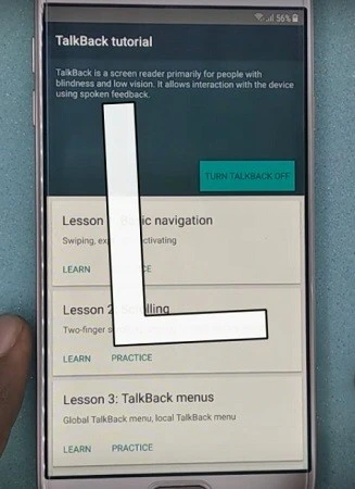 tap talkback settings
